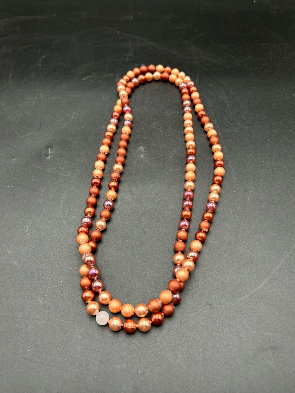 Multi-Tone Copper Bead Necklace - Women's Fashion Jewelry
